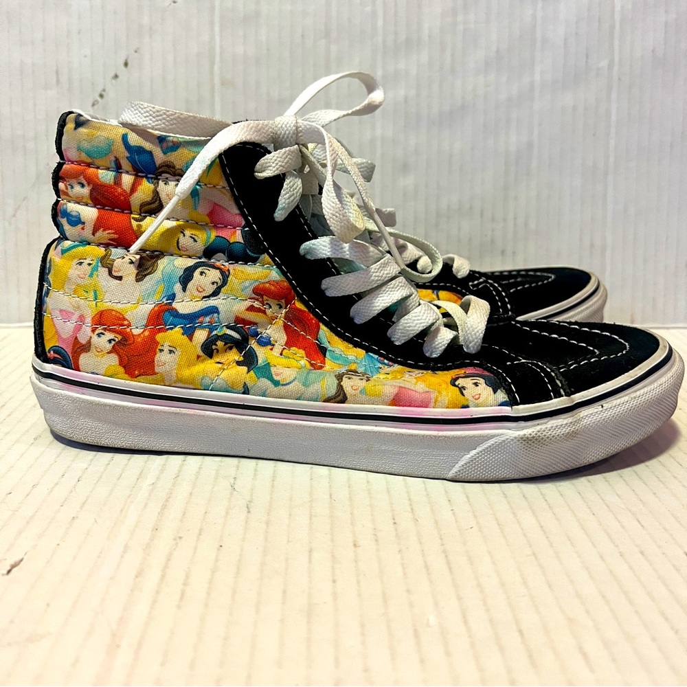 Disney Vans Adult Shoes Mens 5 Womens 6.5 Princess Black High Tops Sneakers